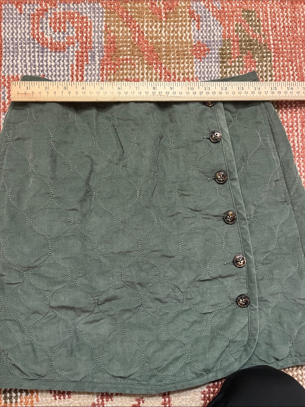 NWOT Madewell Quilted Corduroy Mini Wrap Skirt Button Front Size 4 - Picture 3 of 9